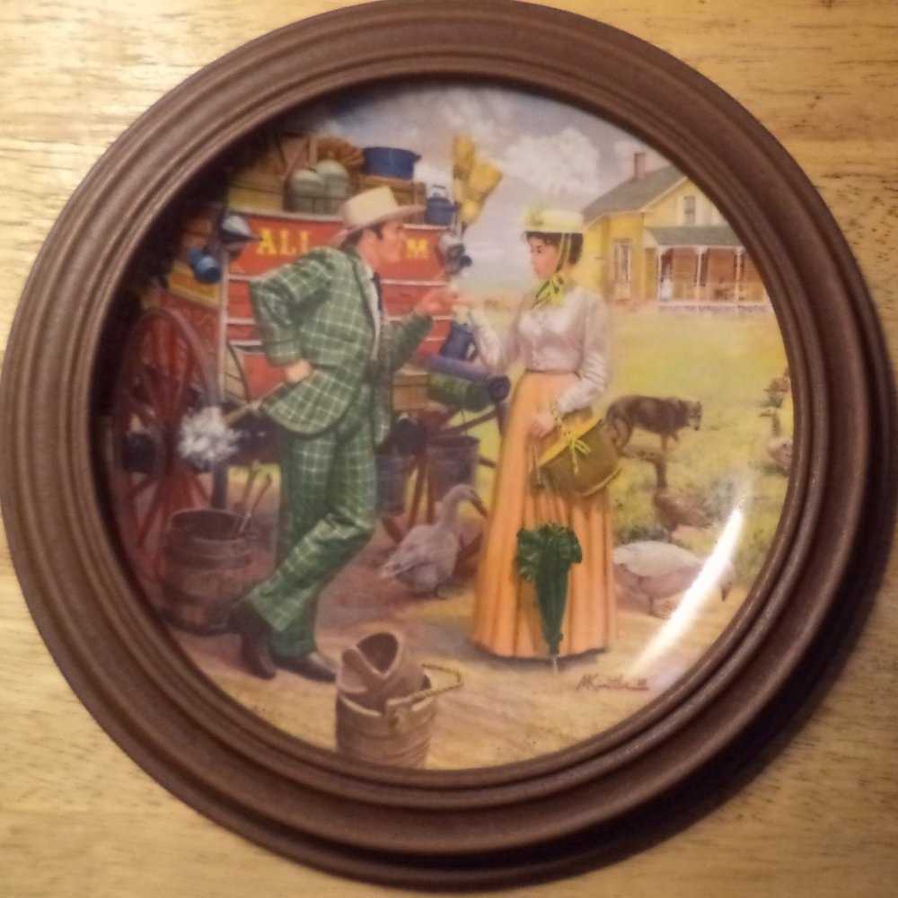 Framed Knowles 1986 Collector's Plate Oklahoma "I cain't say no"